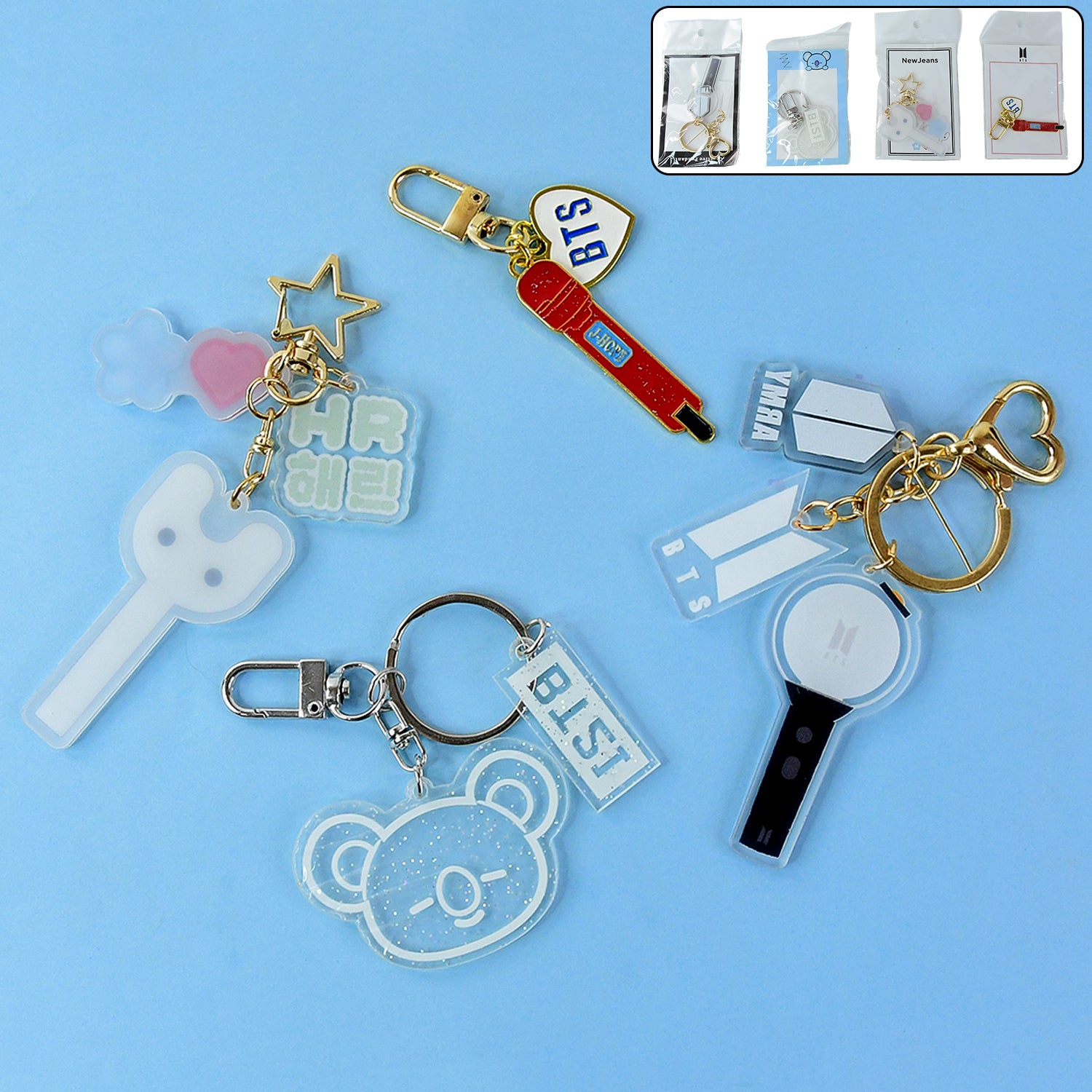 Cute Acrylic And Metal Keychains (1 Pc Mix Design)